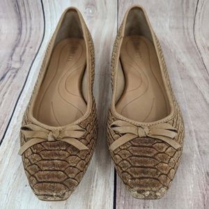 BORN Carri Ballet Flats Cork/Leather Upper Sz 8